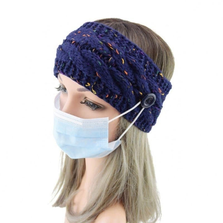 4-Pack: Womens Winter Headband and Ear Warmer with Buttons to Hold Mask Image 10