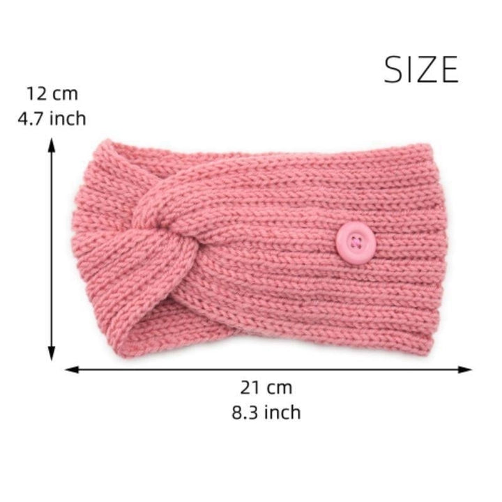 4-Pack: Womens Winter Headband and Ear Warmer with Buttons to Hold Mask Image 12