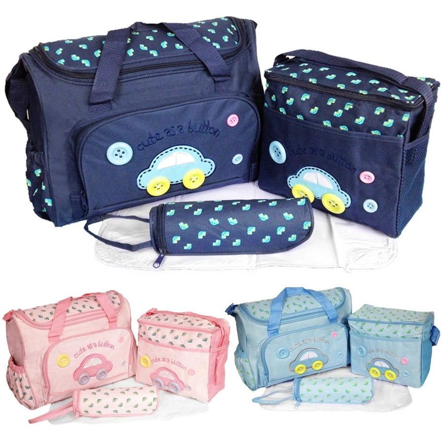 4-Piece: Baby Diaper Tote Bag Set Image 1