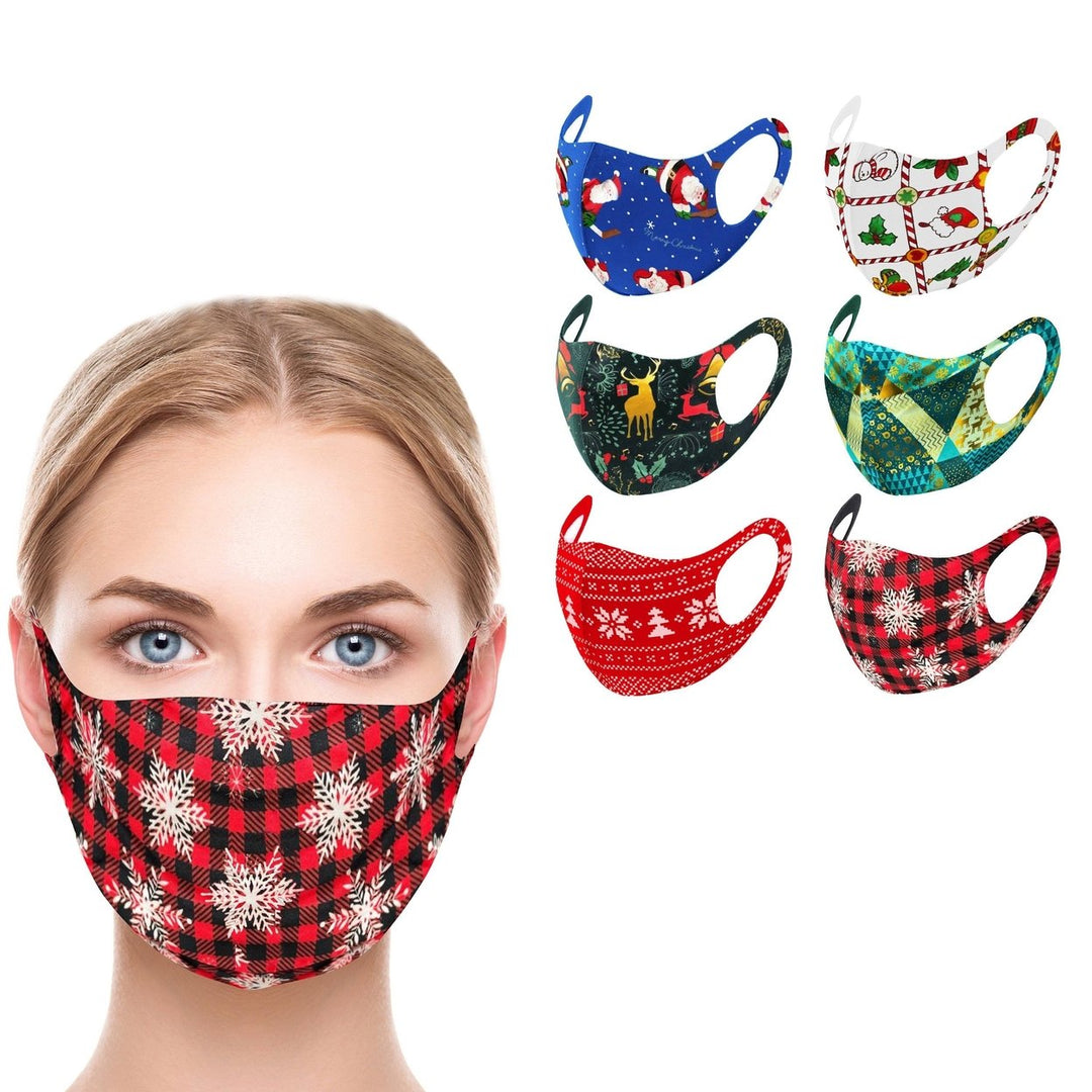 6-Pack: Reusable Holiday-Themed Face Masks Image 2