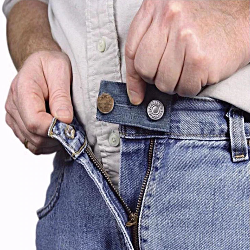 4-Piece: Jeans Elastic Waistband Button Extender Belt Image 1