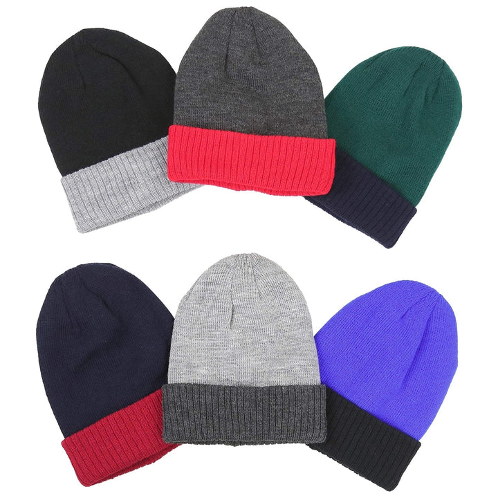 6-Pack: ToBeInStyle Childrens Warm and Cute Acrylic Winter Beanies Image 1