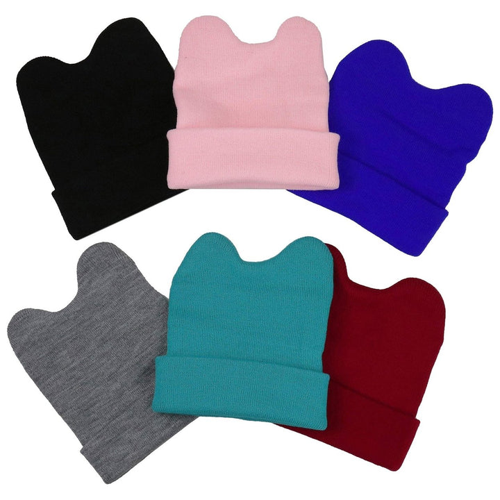 6-Pack: ToBeInStyle Childrens Warm and Cute Acrylic Winter Beanies Image 3