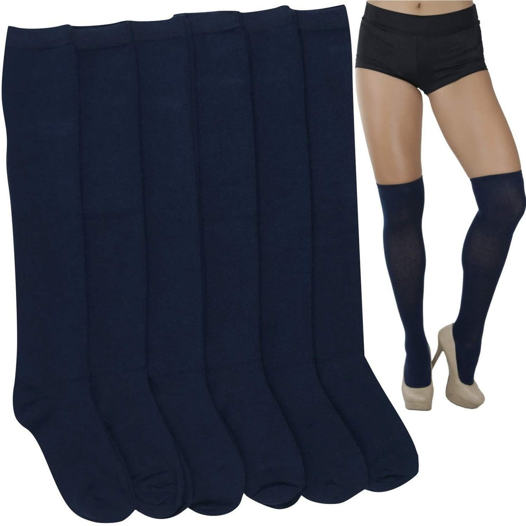 6-Pack: ToBeInStyle Classic Cotton Blend Uniform Knee-High Socks Image 2