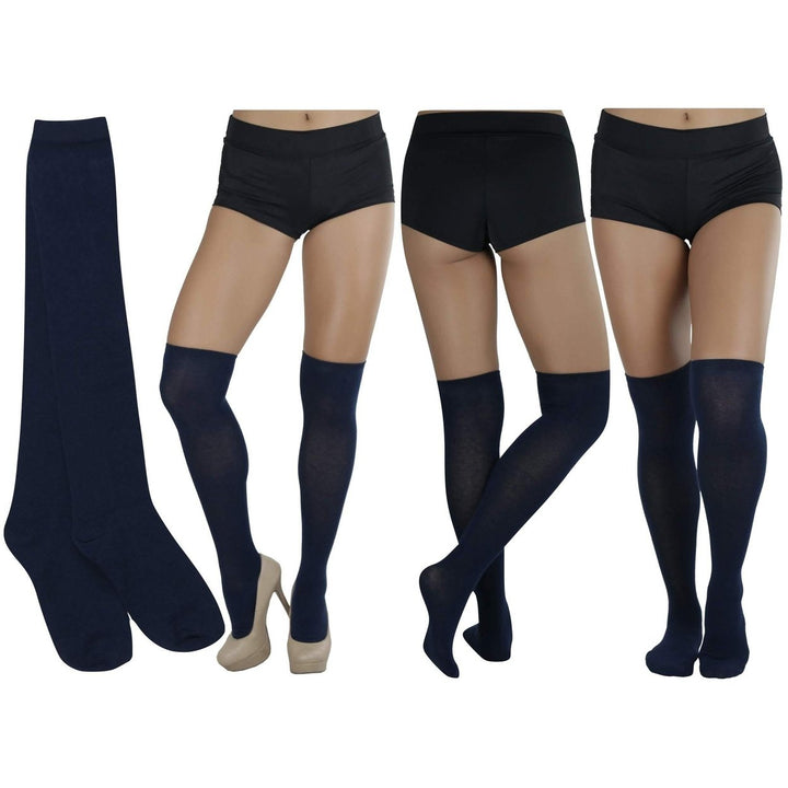 6-Pack: ToBeInStyle Classic Cotton Blend Uniform Knee-High Socks Image 3