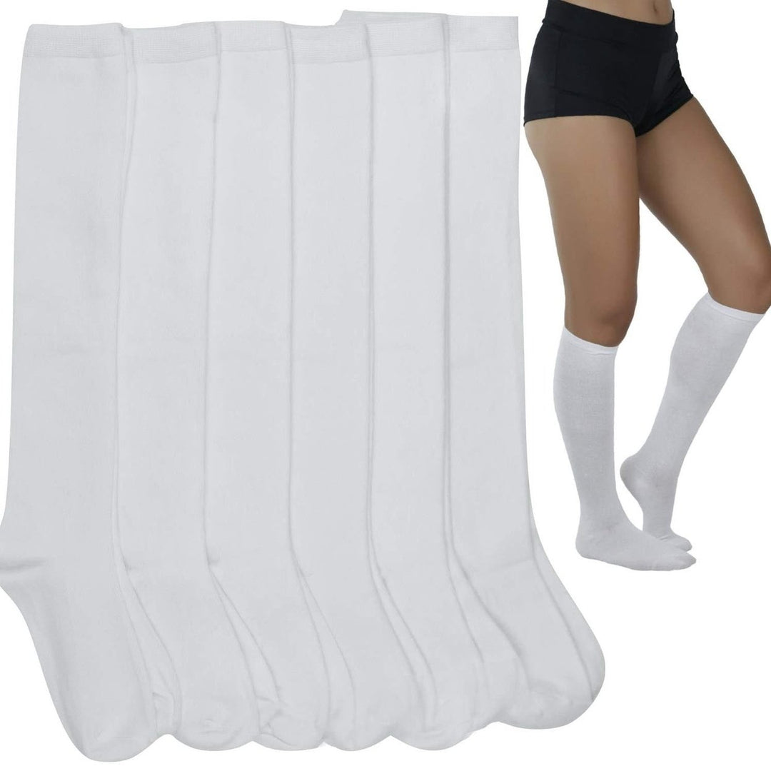 6-Pack: ToBeInStyle Classic Cotton Blend Uniform Knee-High Socks Image 4