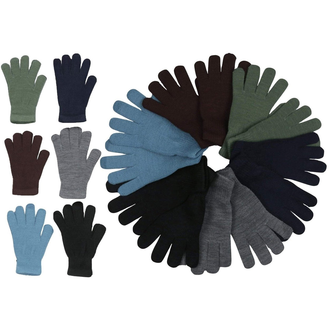 6-Pack: ToBeInStyle Mens Assorted Acrylic Winter Gloves Image 1