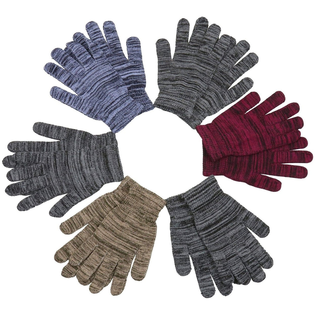 6-Pack: ToBeInStyle Mens Assorted Acrylic Winter Gloves Image 10