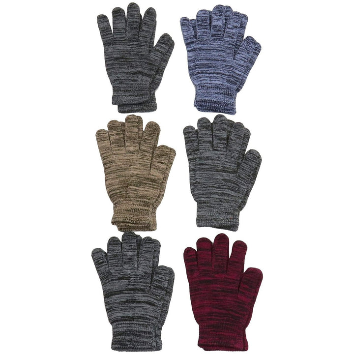 6-Pack: ToBeInStyle Mens Assorted Acrylic Winter Gloves Image 11