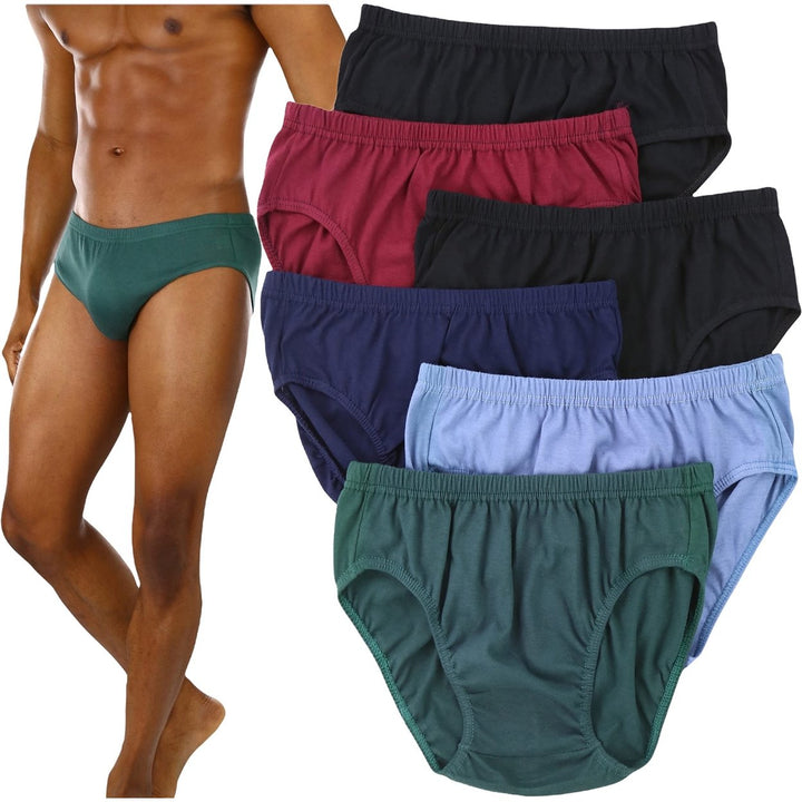 6-Pack: ToBeInStyle Mens Classic Elastic Waistband Bikini Briefs Image 1