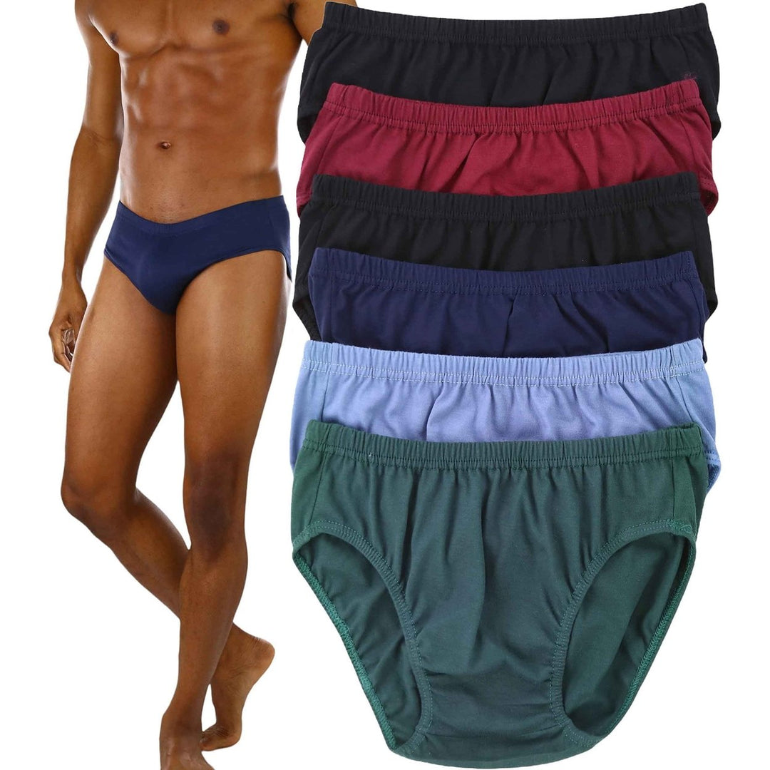 6-Pack: ToBeInStyle Mens Classic Elastic Waistband Bikini Briefs Image 2