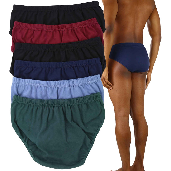 6-Pack: ToBeInStyle Mens Classic Elastic Waistband Bikini Briefs Image 3