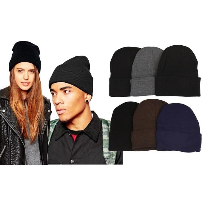 6-Pack: ToBeInStyle Unisex Warm Double-Layered Beanies Image 1