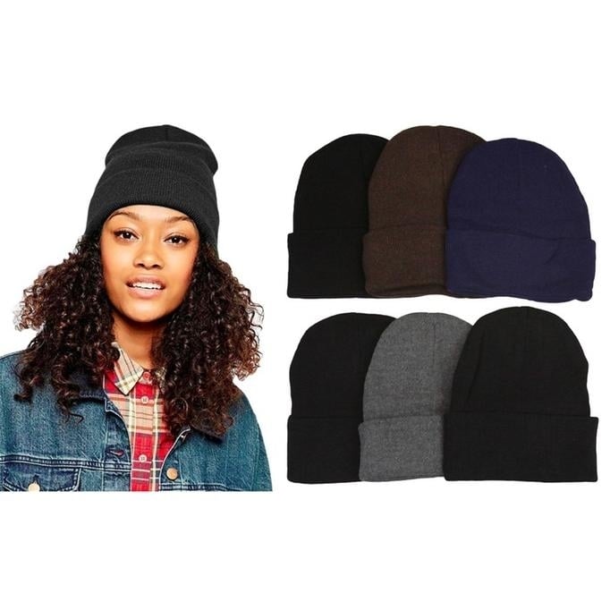 6-Pack: ToBeInStyle Unisex Warm Double-Layered Beanies Image 4