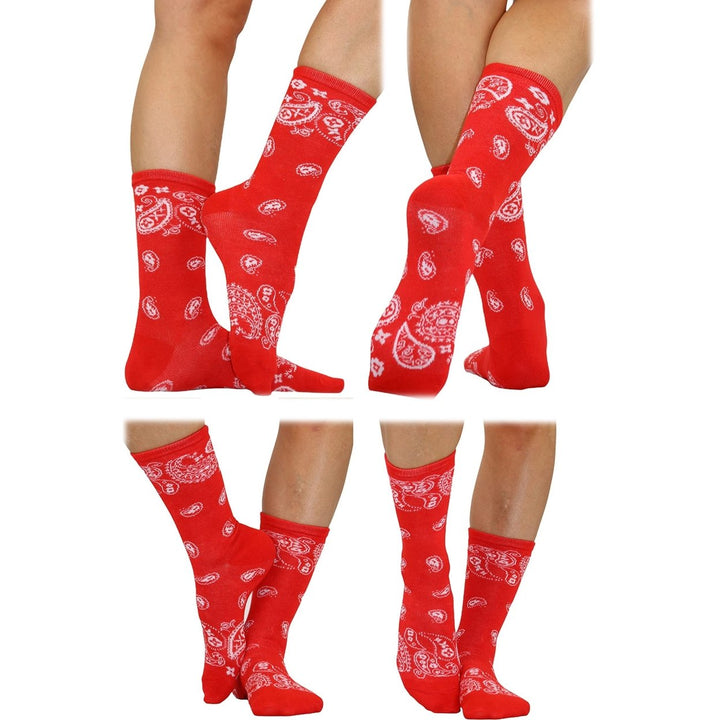 6-Pack: ToBeInStyle Womens Fashion Printed Crew Socks Image 4