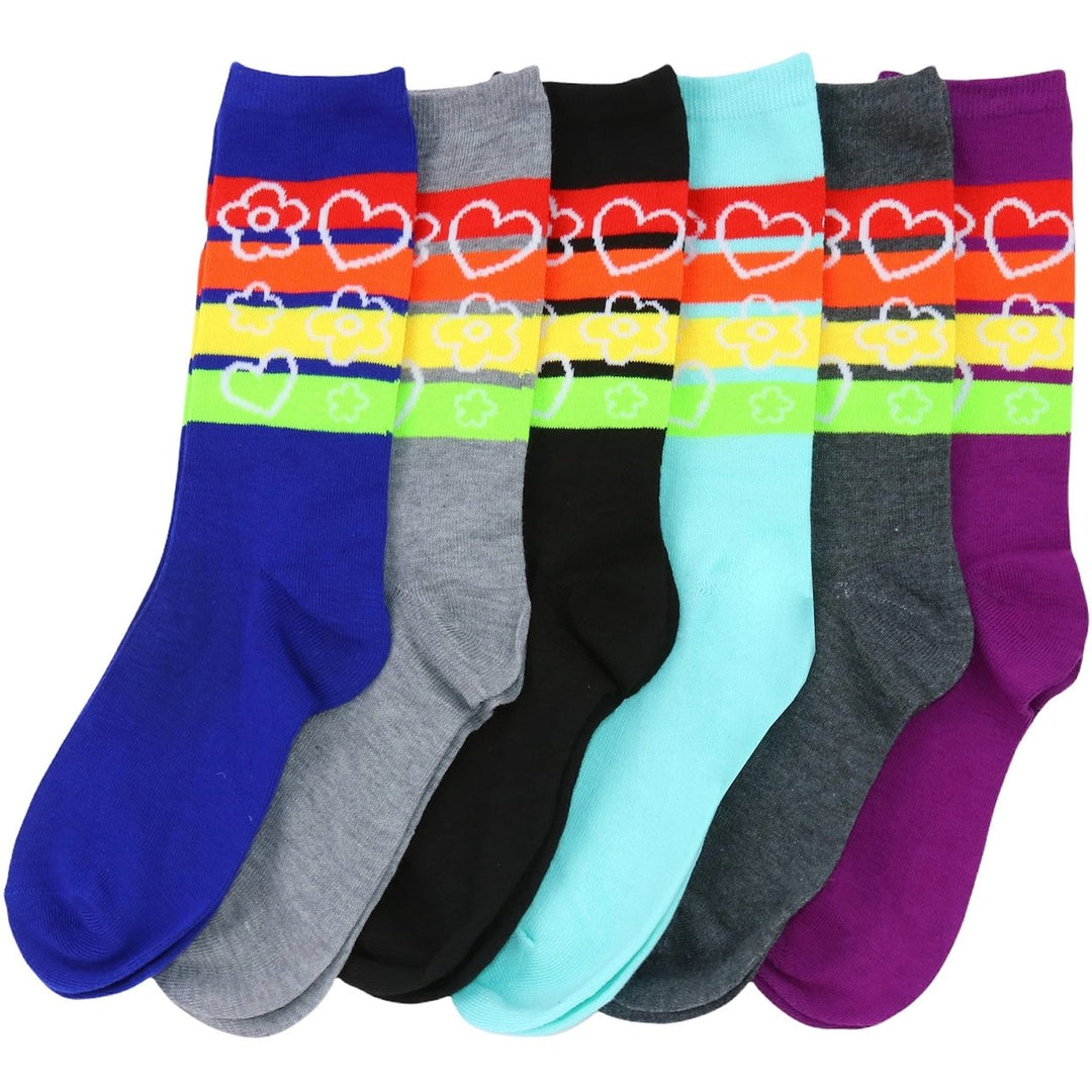 6-Pack: ToBeInStyle Womens Fashion Printed Crew Socks Image 7