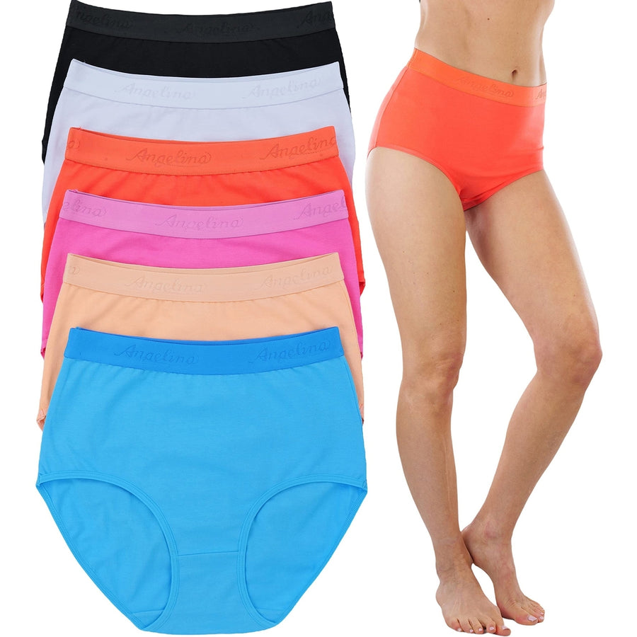 6-Pack: ToBeInStyle Womens High Waisted Solid Beach Vibe Gridle Panties Image 1