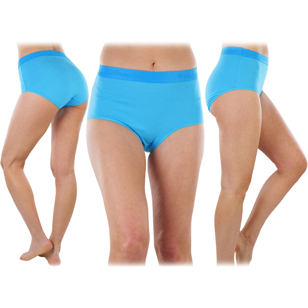 6-Pack: ToBeInStyle Womens High Waisted Solid Beach Vibe Gridle Panties Image 4