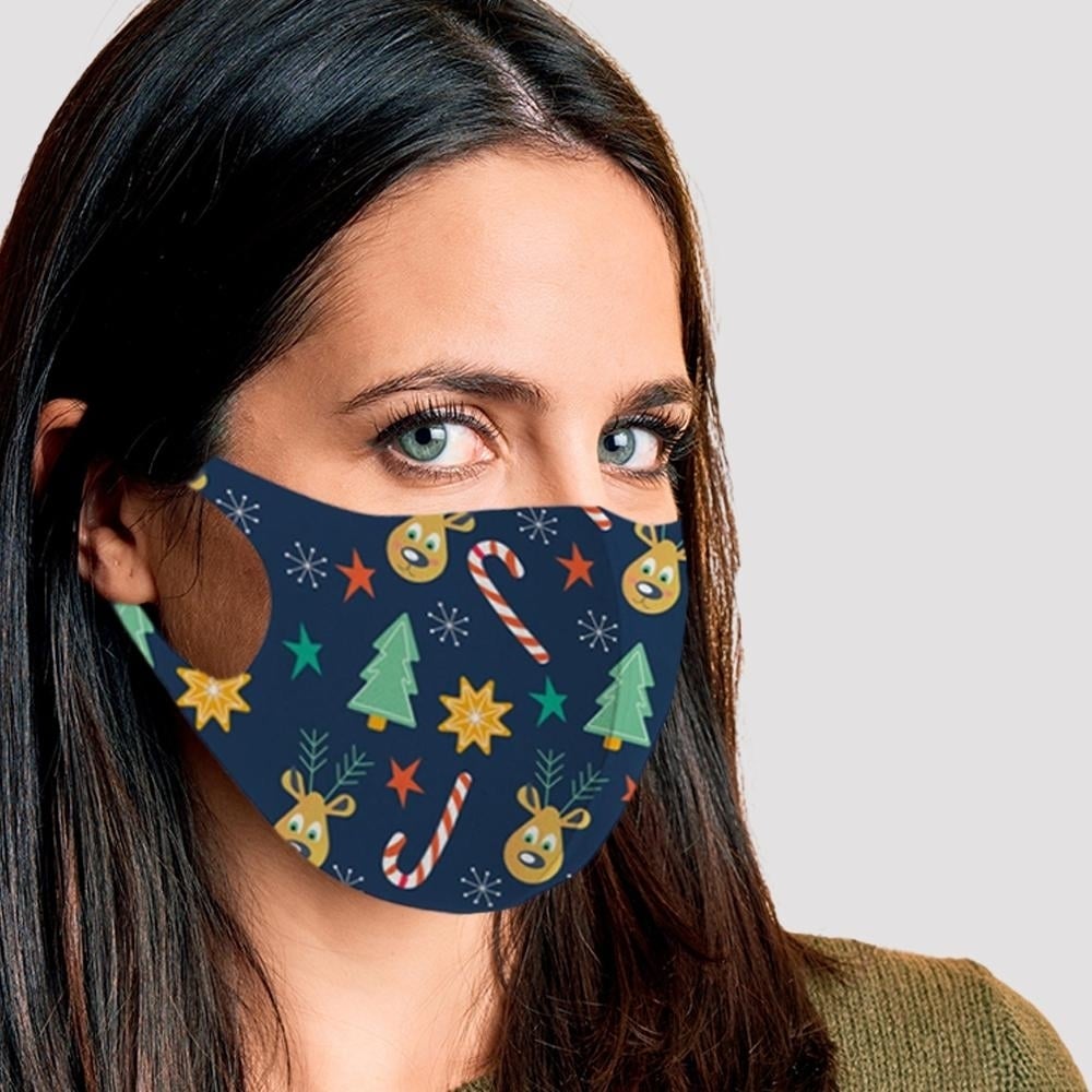 6-Pack: Fun Designed Holiday Themed Reusable Face Masks Image 2