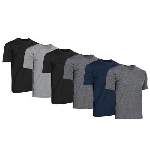 6-Pack: Mens Active Athletic Dry-Fit Performance T-Shirts Image 1