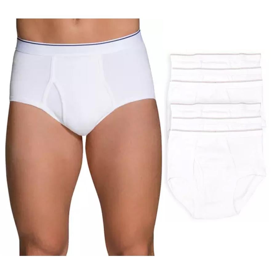 6-Pack: Mens Classic White Cotton Brief Underwear Image 1