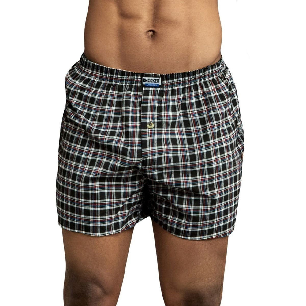 6-Pack: Mens Plaid Premium Cotton Woven Boxer Shorts Image 2