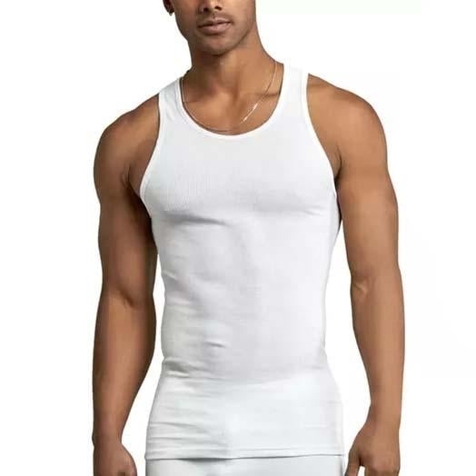 6-Pack: Mens Scoop Neck Cotton Blend A-Shirts - Plus Available Image 1