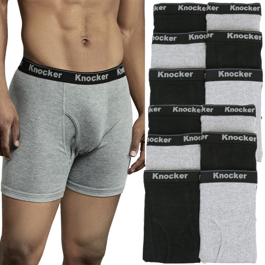 6-Pack: Mens Value Pack of Cotton Boxer Briefs Image 1