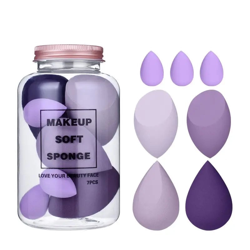 7-Pieces Set: Puff Teardrop Blender Foundation Sponge Set Image 2