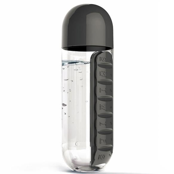 7-Day Pill Tablet Medicine Organizer Water Drink Bottle Holder Box Image 2