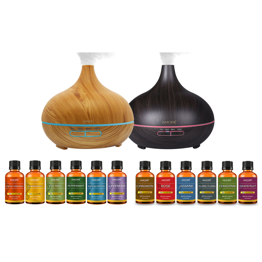 7-Pack: Ultrasonic Essential Oil Diffuser With Essential Oils Image 1