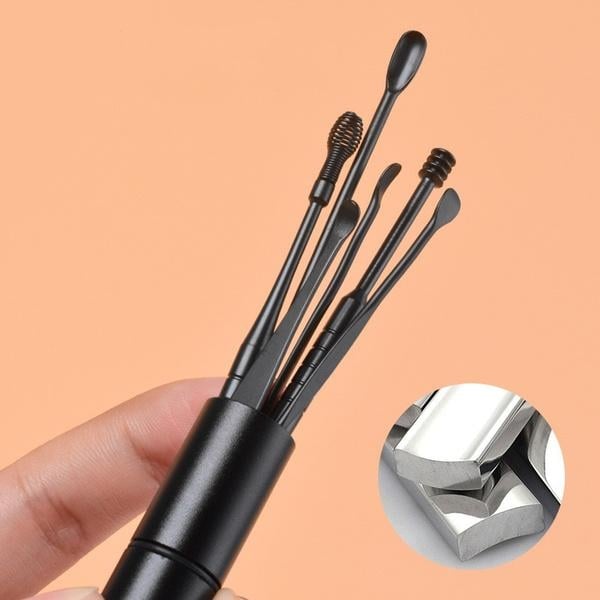 6-Piece: Portable Stainless Steel Ear Pick Set Image 1