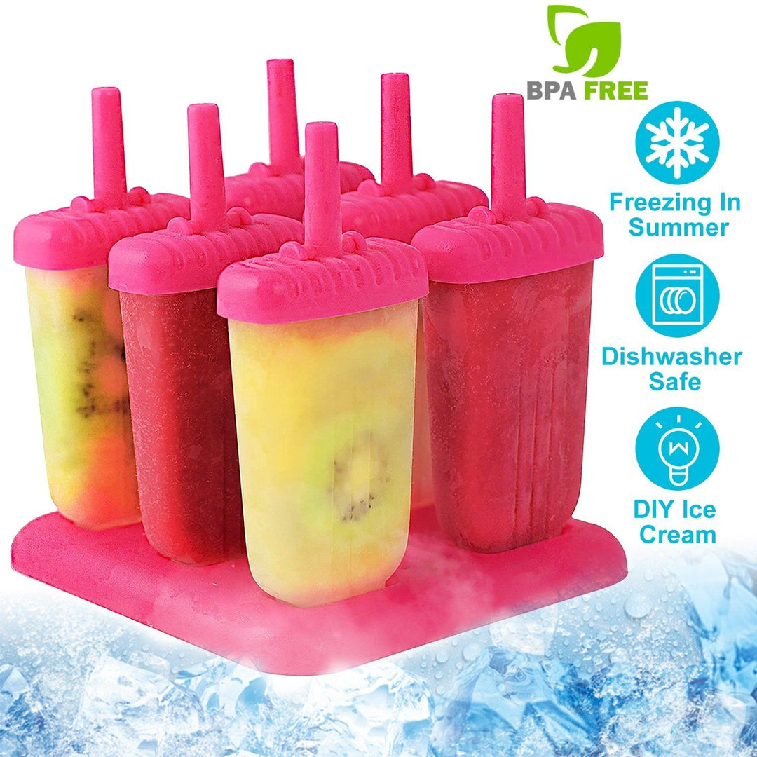 6-Piece: Popsicle Molds Reusable Ice Cream DIY Ice Pop Maker Image 6