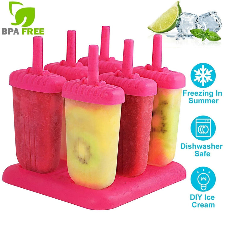 6-Piece: Popsicle Molds Reusable Ice Cream DIY Ice Pop Maker Image 12