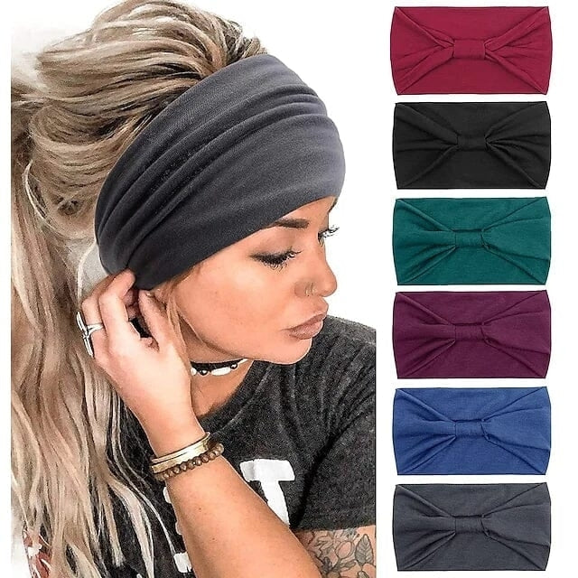 6-Piece: Wide Boho Bandeau Head Bands for Women Image 1