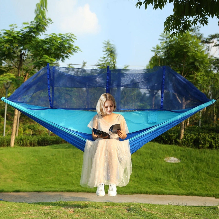 600lbs Load 2 Persons Hammock with Mosquito Net Image 1