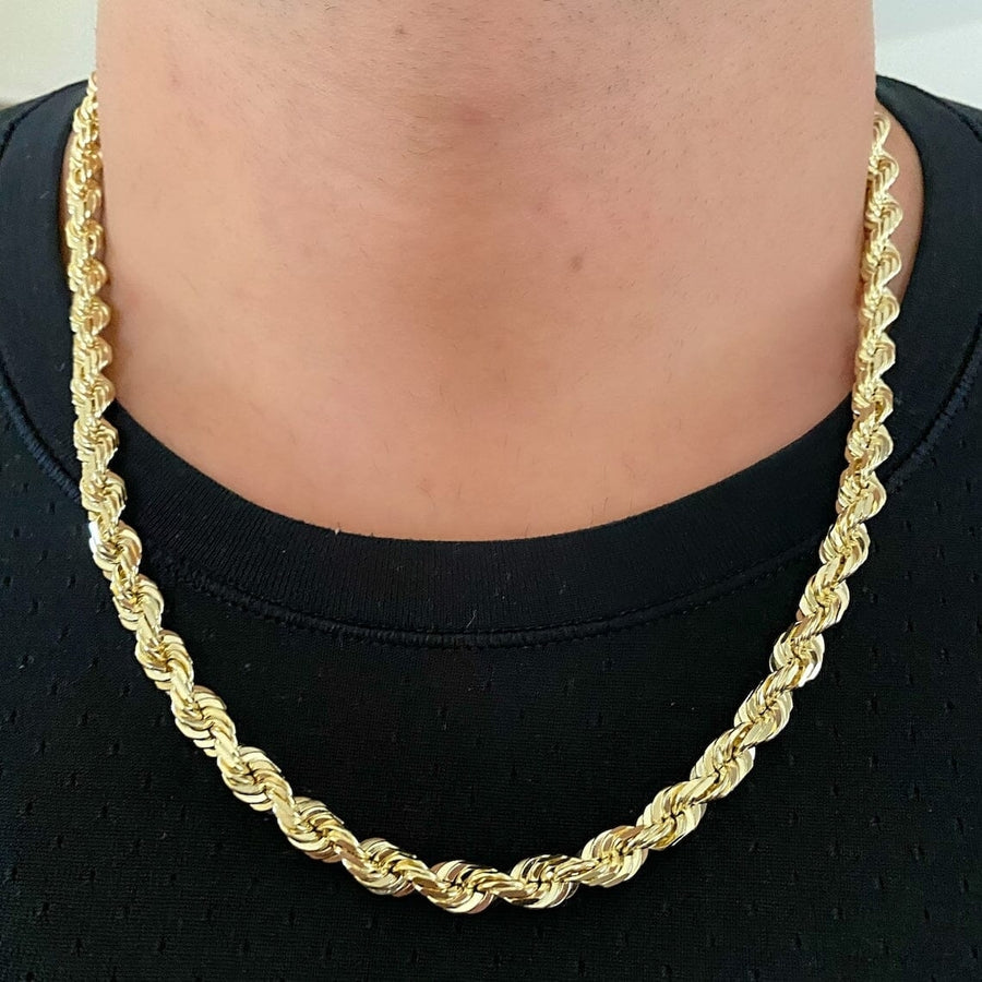 8mm Anti-tarnish Yellow Gold Rope Chain Image 1