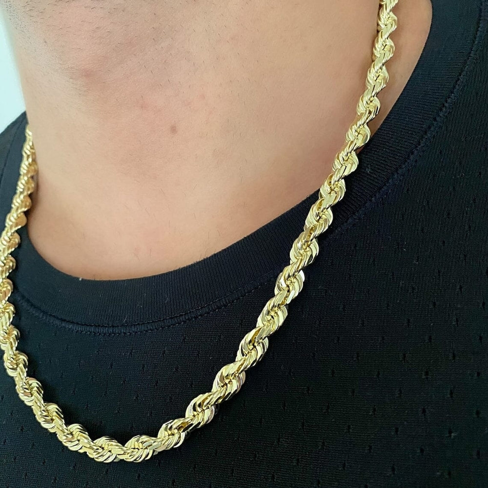 8mm Anti-tarnish Yellow Gold Rope Chain Image 2