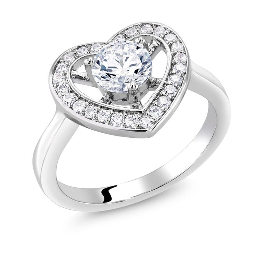 AAA Cubic Zirconia Heart Ladies Ring Image 1