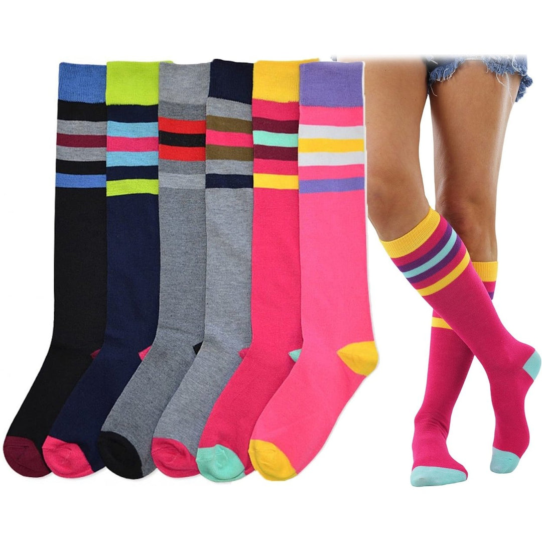 6-Pack: ToBeInStyle Womens Knee High Socks Image 6