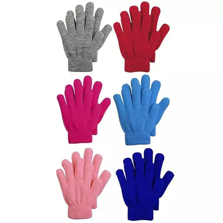 6-Pack: Womens Acrylic Warm Everyday Winter Assorted Gloves Image 3