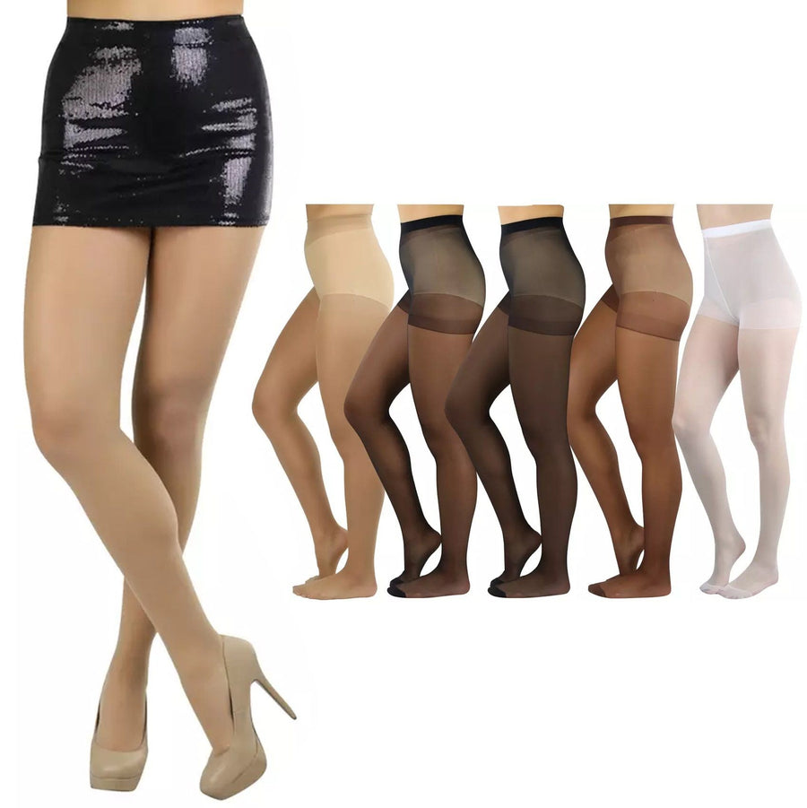 6-Pack: Womens Assorted Sheer Support Toe Pantyhose Image 1