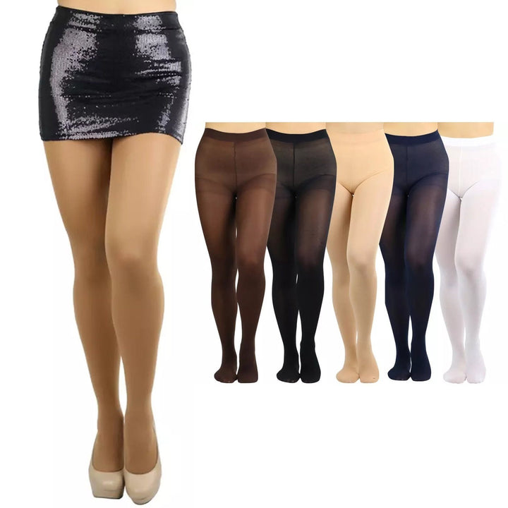 6-Pack: Womens Basic or Vibrant Semi Opaque Pantyhose Image 3