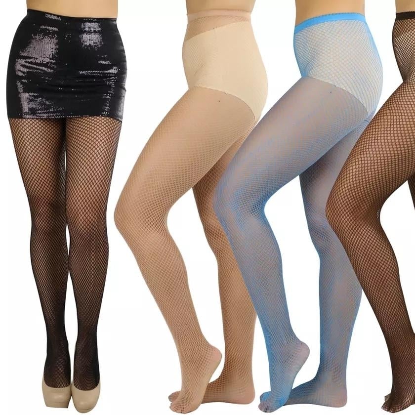 6-Pack: Womens Assorted Fishnet Sheer Microfiber Net Pantyhose Image 1