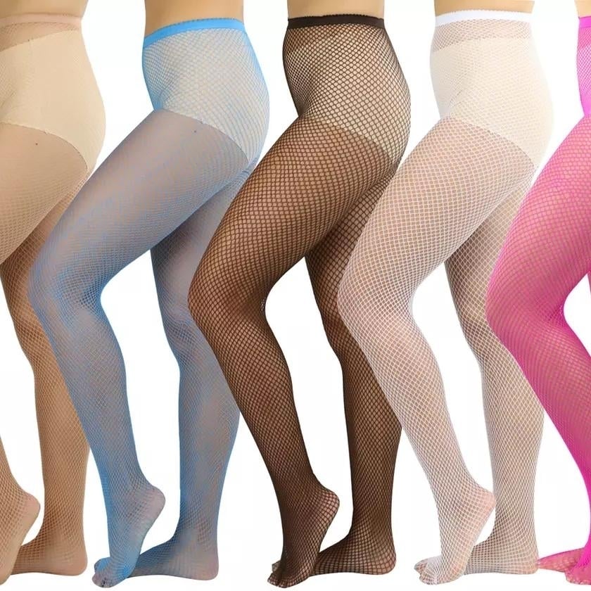 6-Pack: Womens Assorted Fishnet Sheer Microfiber Net Pantyhose Image 2