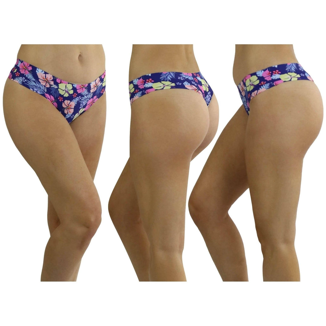 6-Pack: Womens Invisible Hem Line Thongs Image 9