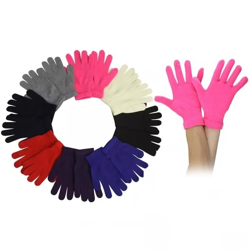 6-Pack: Womens Solid Magic And Plush Warm Gloves Image 1