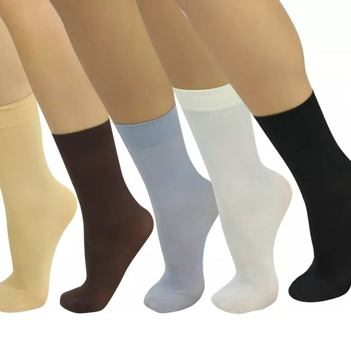 6-Pair: Ankle High Opaque Nylon Trouser Socks Image 1