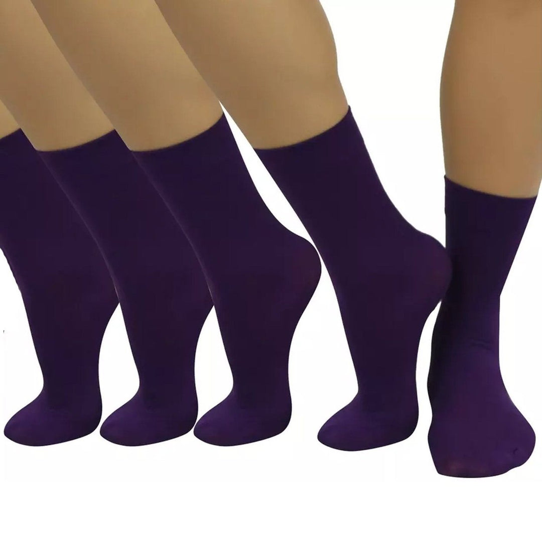 6-Pair: Ankle High Opaque Nylon Trouser Socks Image 3