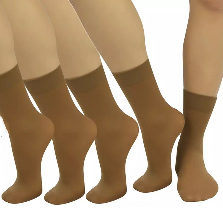 6-Pair: Ankle High Opaque Nylon Trouser Socks Image 4